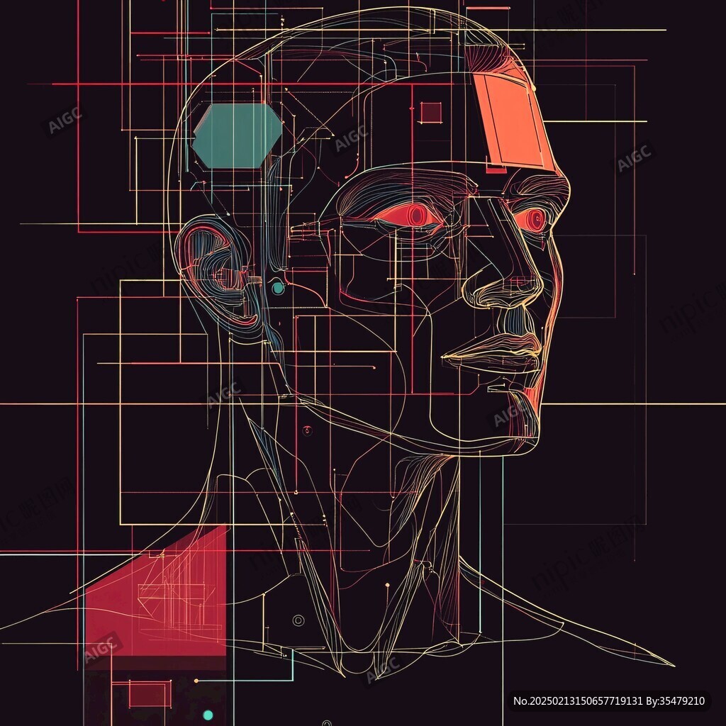 科技男插画