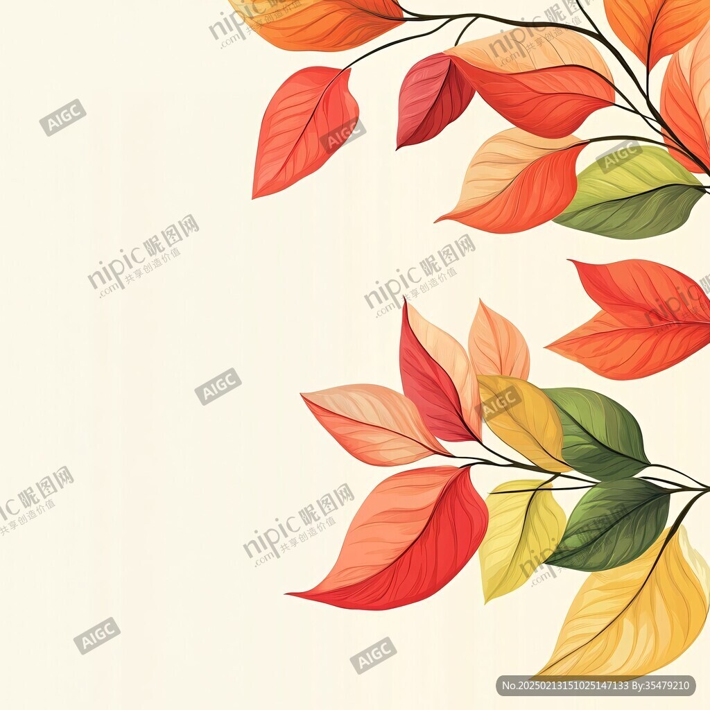 秋天树叶背景素材