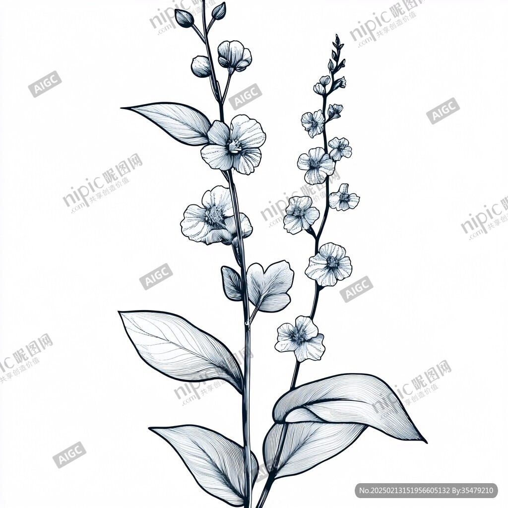 手绘凤仙花插画