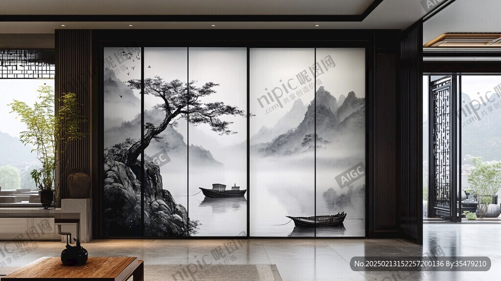 新中式山水门窗