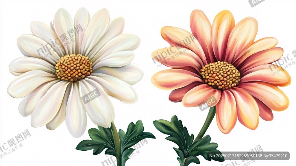 手绘菊花花卉装饰画