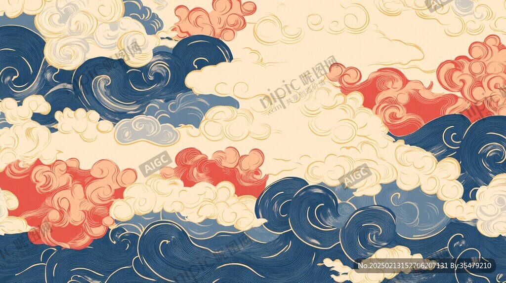 彩云海水纹