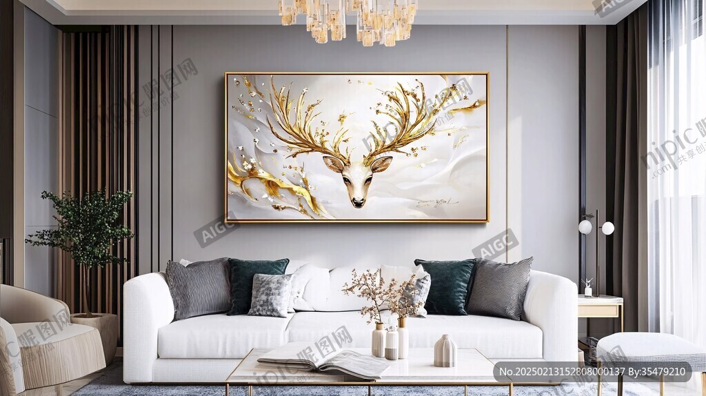 金鹿轻奢壁画