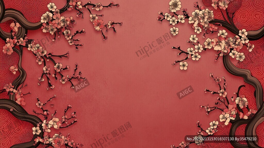 春节梅背景