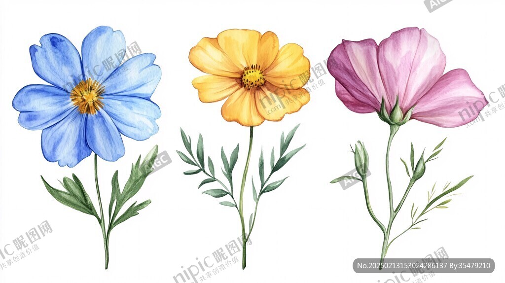 亚麻花插画