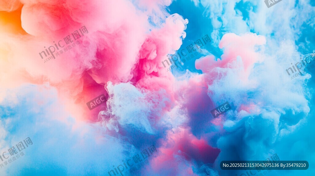 云雾般的粉色虚幻
