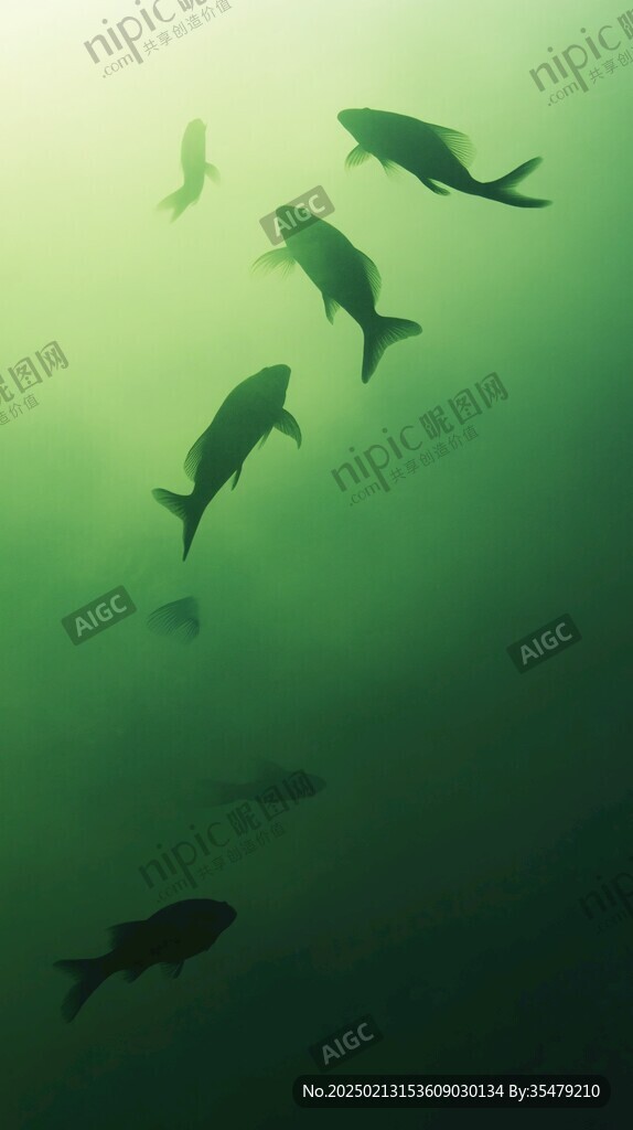 绿水游鱼