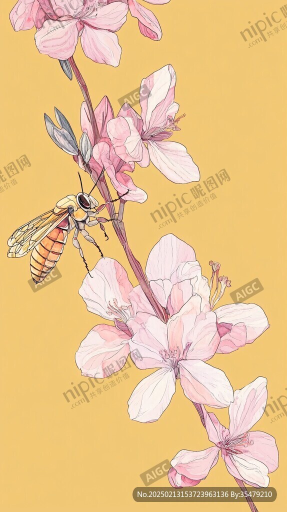 百花蜜插画
