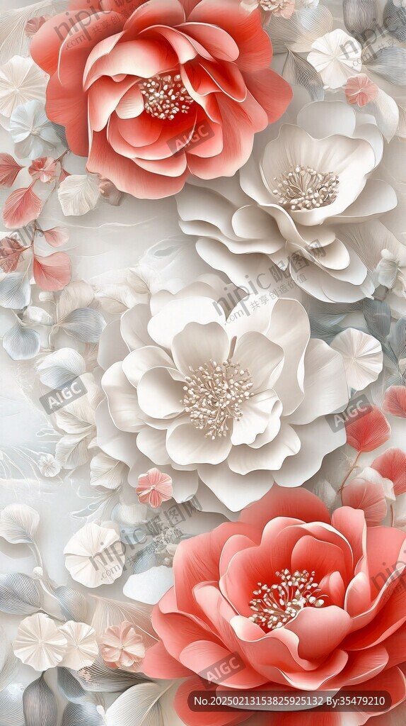 3d牡丹花卉
