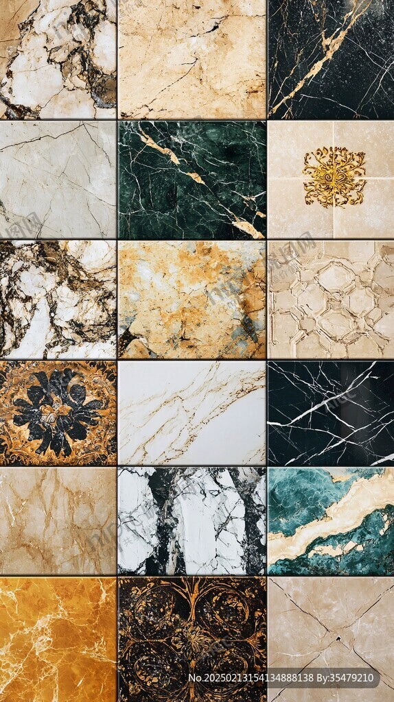 金色网格线条大理石纹