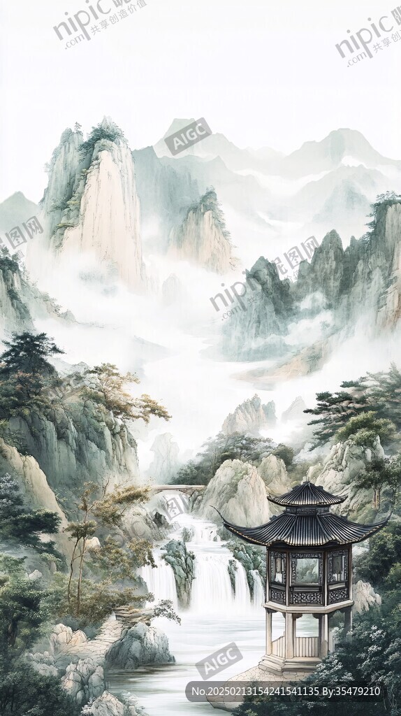 古亭山水装饰画