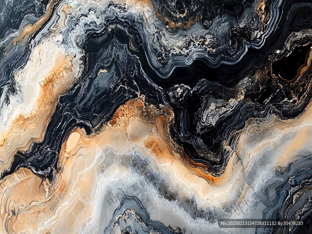 渐变抽象流体装饰画