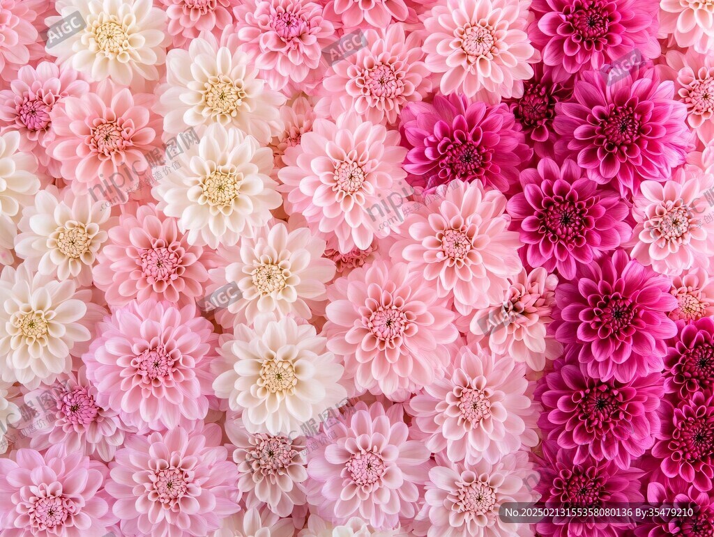 白粉色花墙