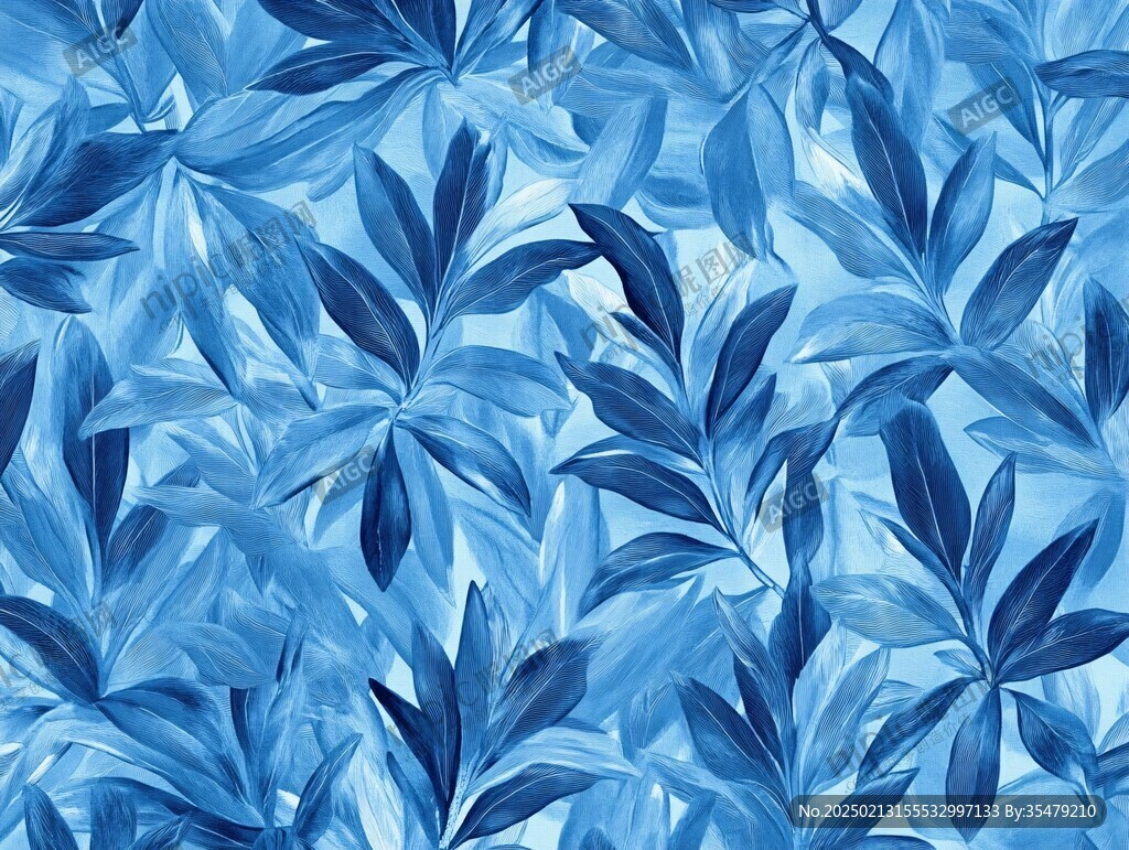蓝色树叶底纹