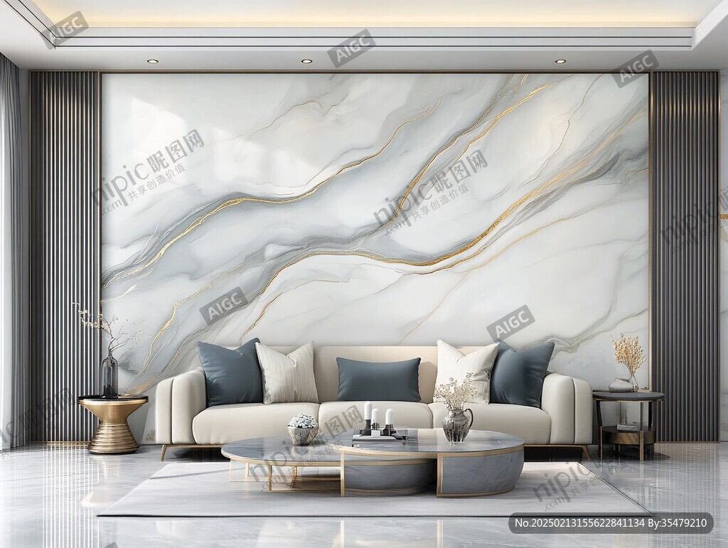 轻奢大理石背景墙