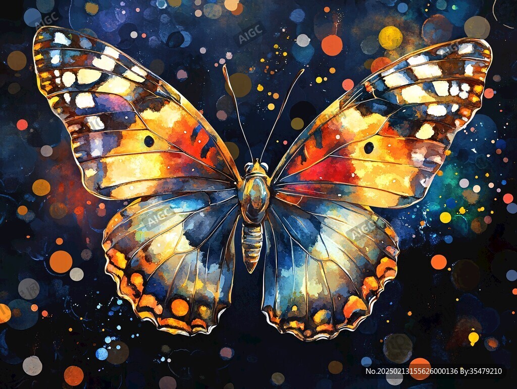 插画梦幻蝴蝶