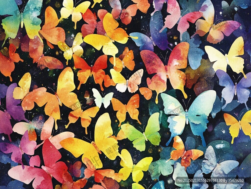 插画梦幻蝴蝶