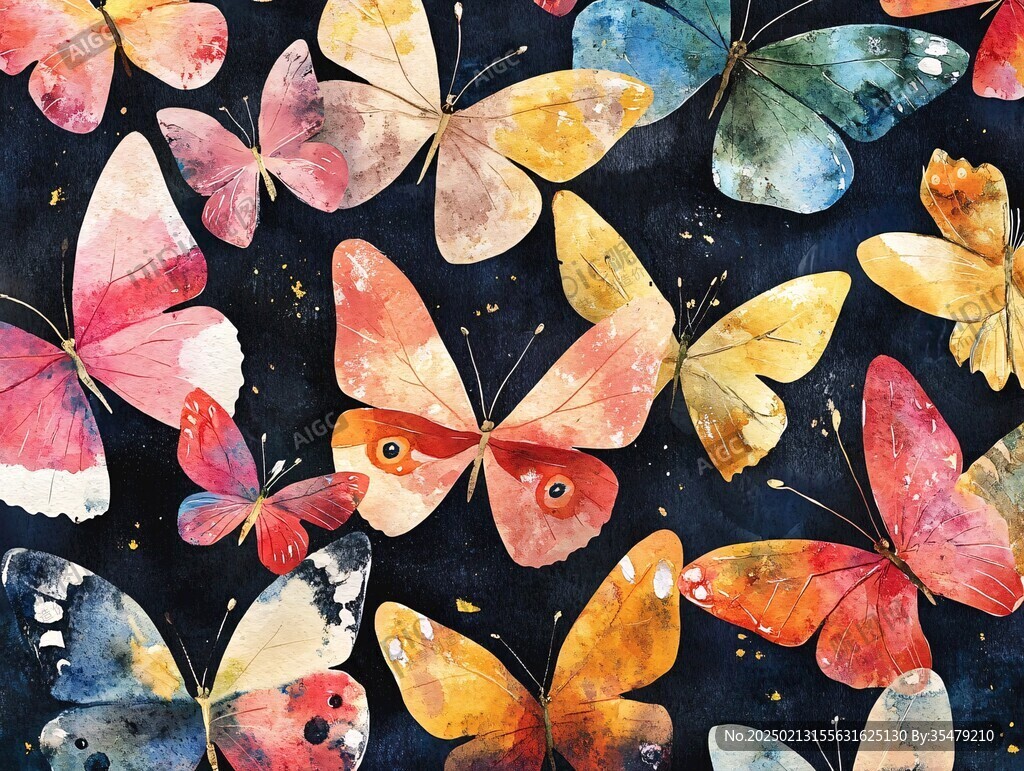 插画梦幻蝴蝶
