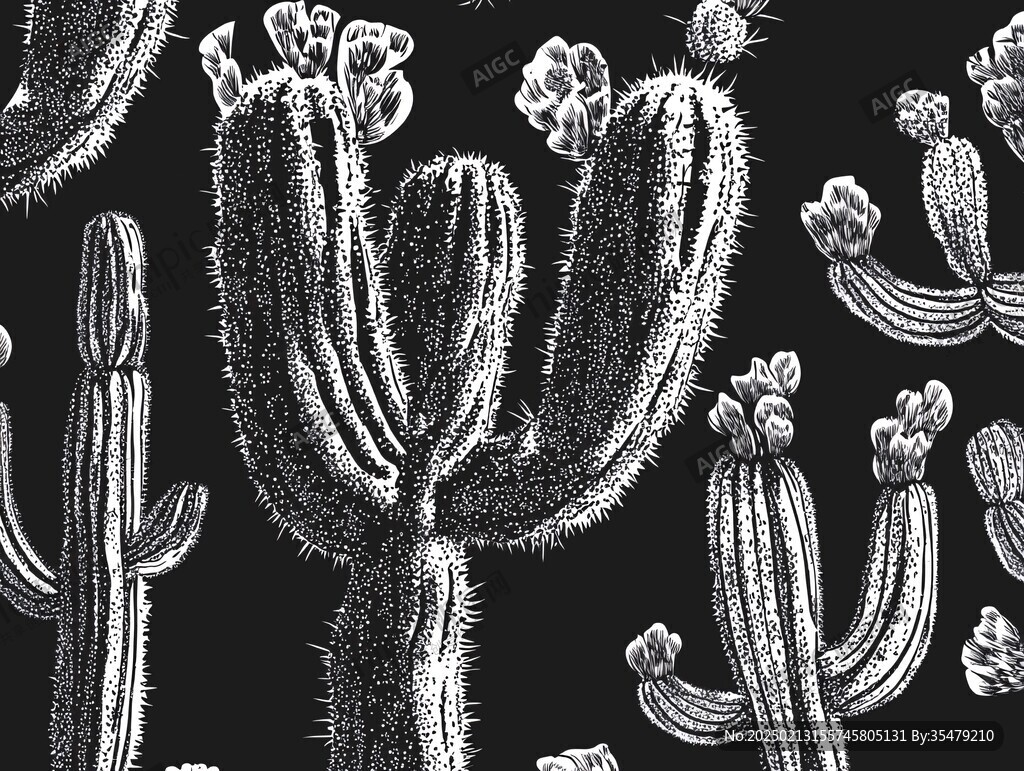仙人掌玫瑰提花印花