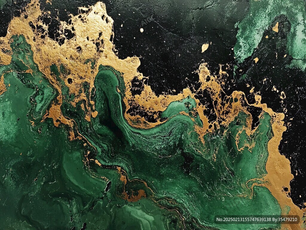 流彩流体浇筑画