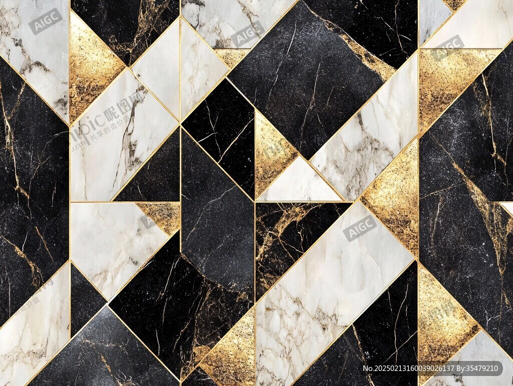 金色大理石对拼背景