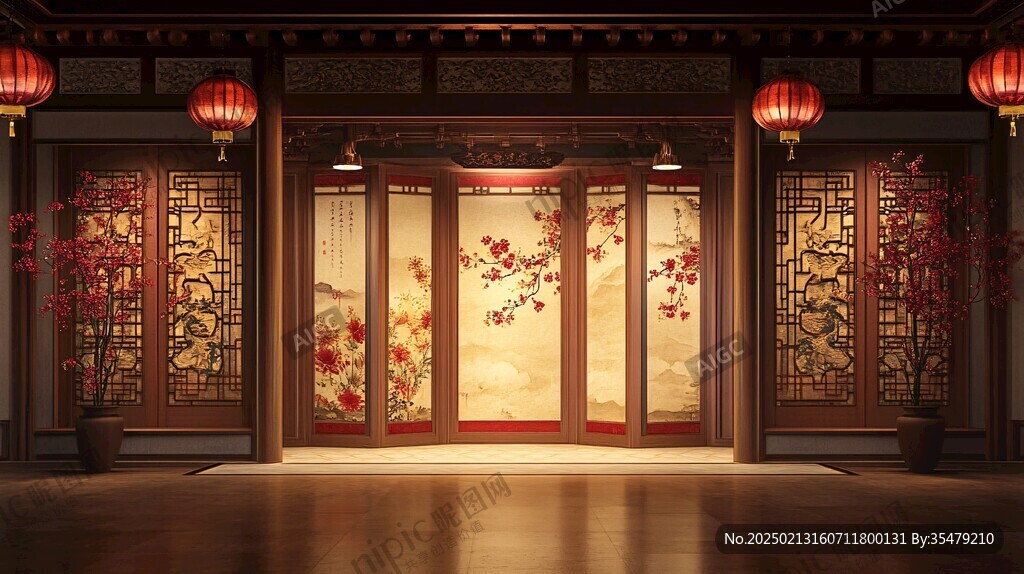 中式门场景