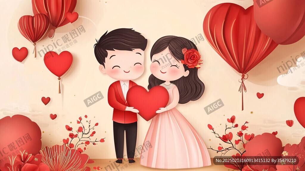卡通情侣婚庆情侣