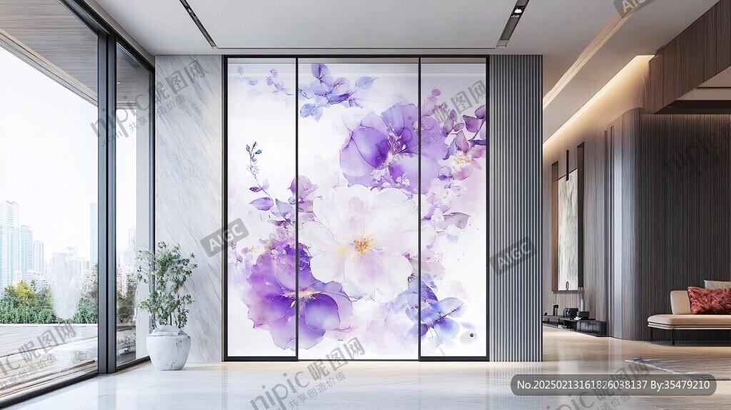 玻璃隔断画
