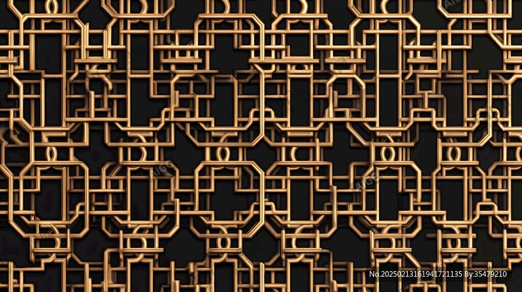 金色管道图案