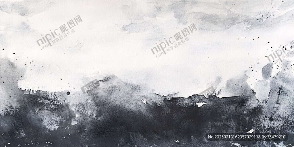 高级水彩朦胧泼墨画