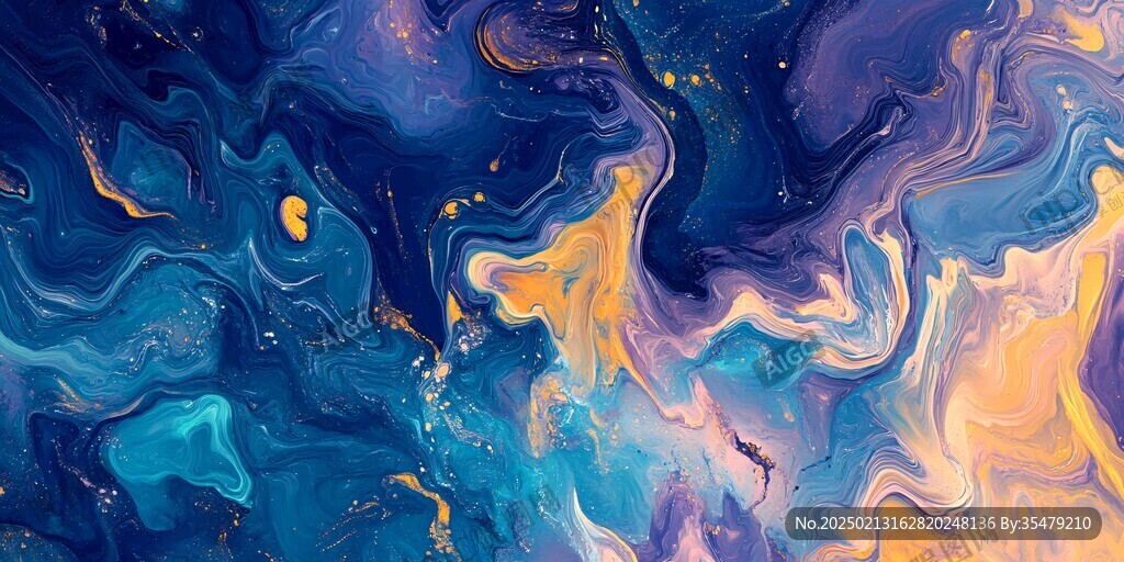 抽象炫彩流体画