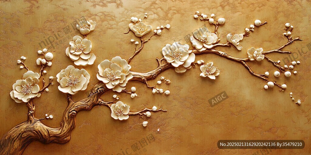 立体浮雕梅花