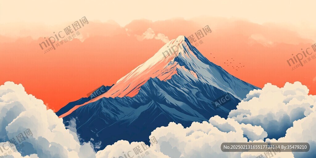 富士山插画
