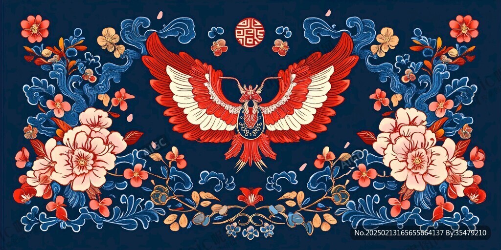民族风花鸟图腾