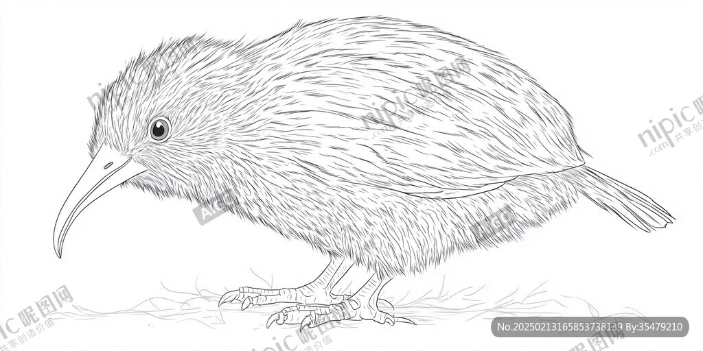 新西兰素描线描鼠绘