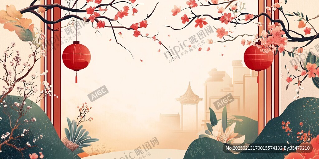 东南沿海新年背景