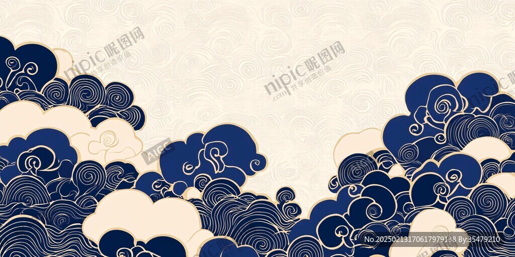 浮世绘海浪背景