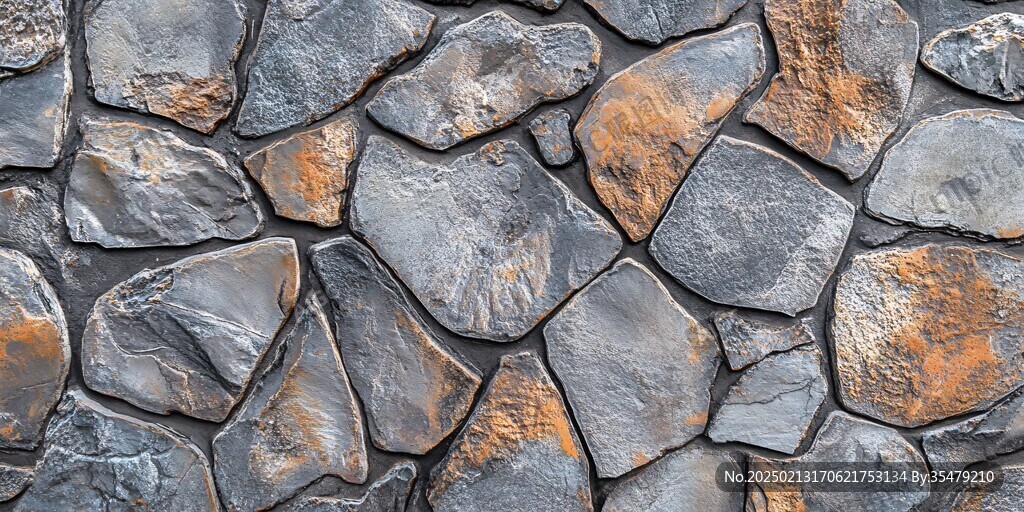 蓝色石头装饰墙