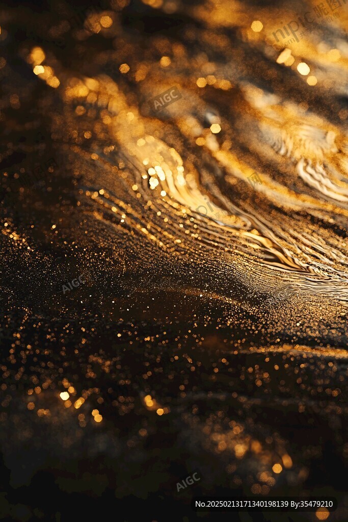 金色水面金色波涛