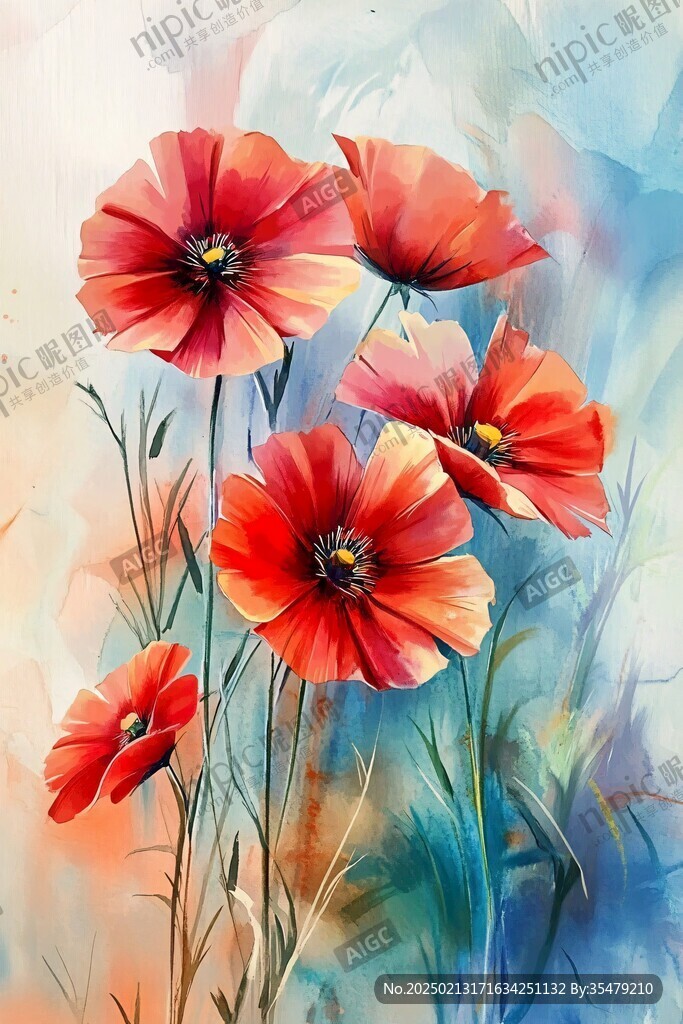 简约现代花卉油画