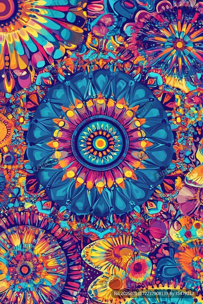 旋转花纹绚丽幻彩简洁