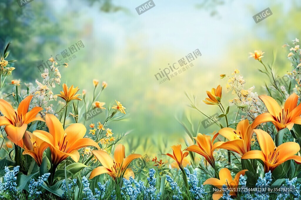 百合丛花图片素材下载