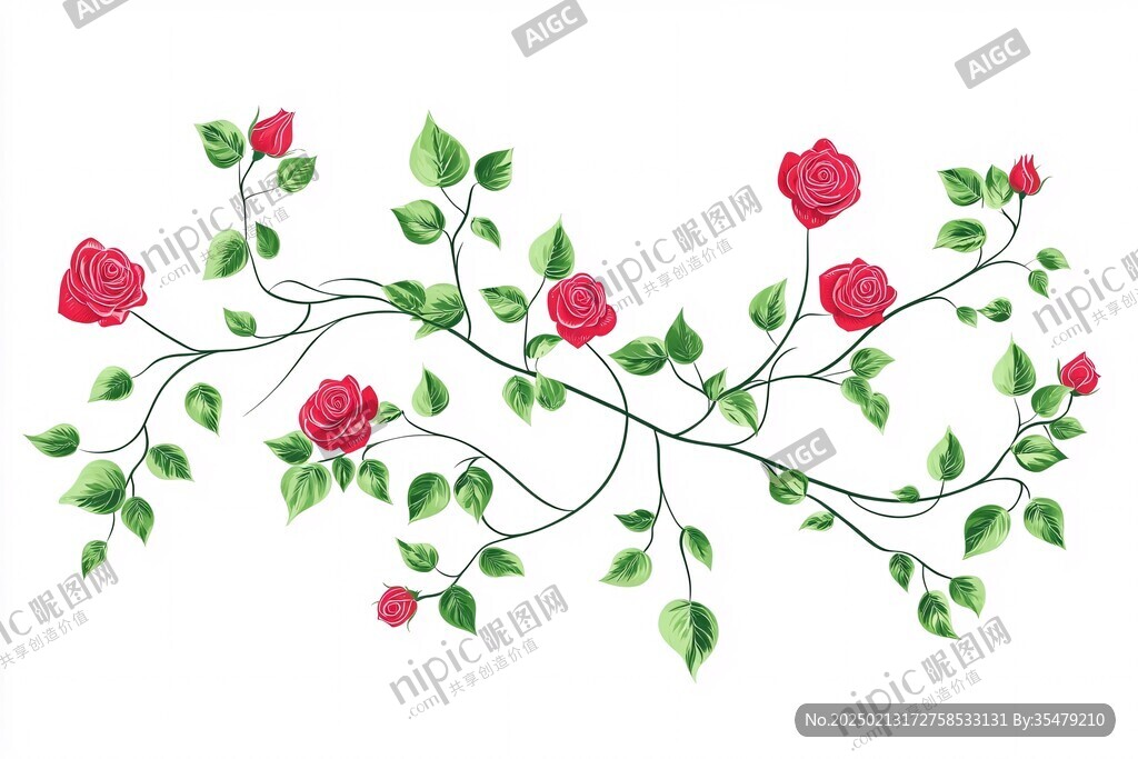 手绘玫瑰花装饰