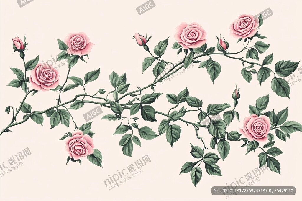 手绘玫瑰壁纸