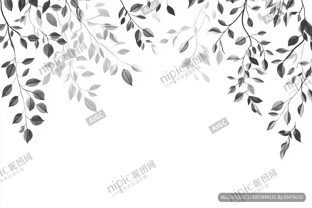 树枝树叶背景插图