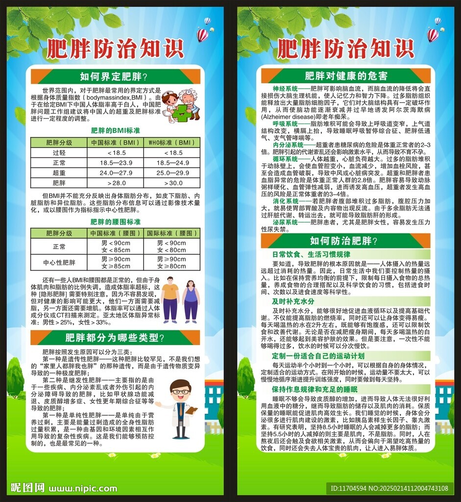 肥胖防治知识展架