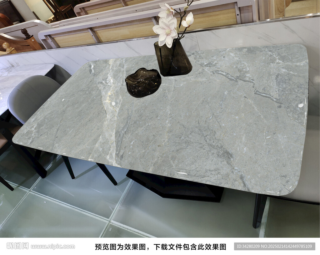 岩板餐桌奢石超晶石大理石源文件