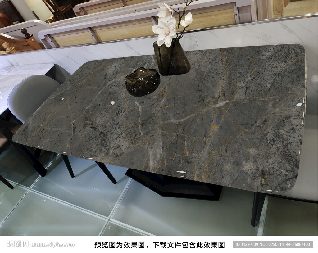 岩板餐桌奢石超晶石大理石源文件