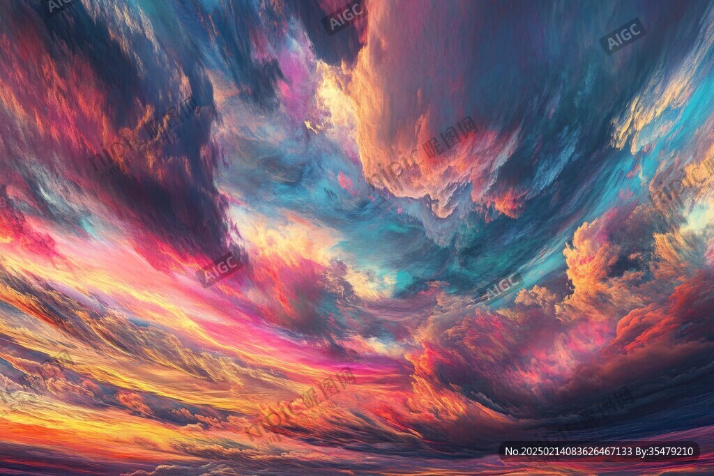 炫丽云彩油画