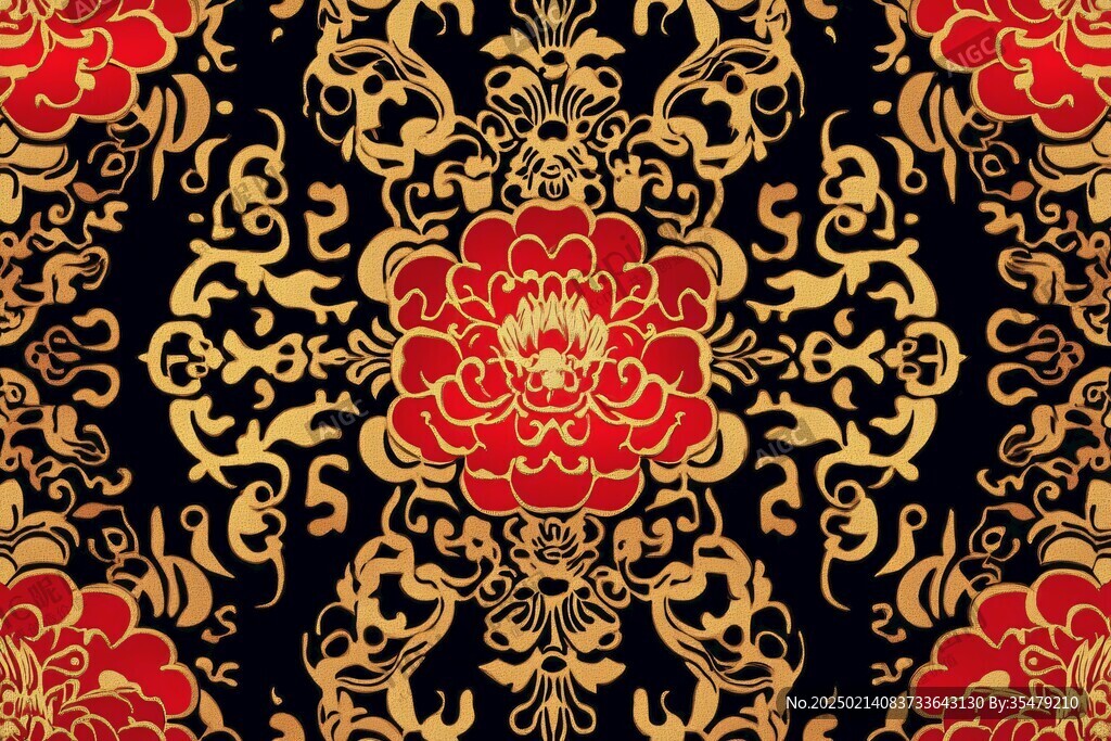 古典图案古典锦缎壁纸
